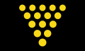 Flag of the Duchy of Cornwall: Sable, fifteen bezants in pile.