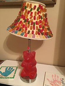 A lamp that resembles a large gummi bear