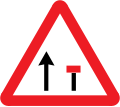 Indicating that the right hand lane of a one lane carriage way is closed