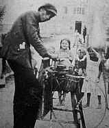 Yenish scissors grinder in Switzerland, c. 1930