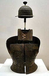 Tanko Iron helmet and armour with gilt bronze decoration, Kofun period, 5th century. Tokyo National Museum.