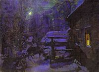 Korovin: Moonlit Night, Winter (1913)