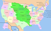 Map of the United States showing the boundaries of the Louisiana Purchase