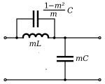 m-type low-pass filter shunt half section