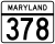 Maryland Route 378 marker