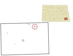 Location of Sheldon, North Dakota