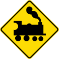 (W15-5/PW-57) Uncontrolled railway crossing ahead