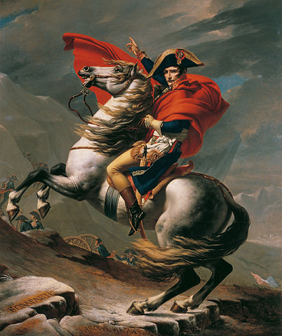 Napoleon Crossing the Alps by Jacques-Louis David, c. 1801–05 (Belvedere version)