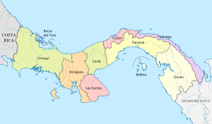 Provincias existentes en el istmo de Panamá entre 1860-1870.