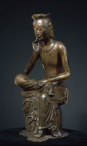 Gilt-bronze Maitreya in Meditation, by the National Museum of Korea (edited by Crisco 1492)