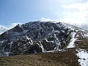 Looking up to the summit of Red Screes from Middle Dodd