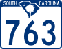South Carolina Highway 763 marker