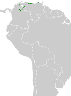 Distribución geográfica de la tangara cabecifulva.