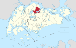 Location of Yishun in Singapore