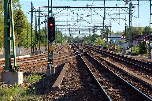 Älvsborgsbanan till vänster möter Vänerbanan