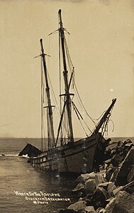 Adolphe sailing ship, Stockton Breakwater, Newcastle, c. 1904