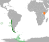 Location map for Chile and Kenya.