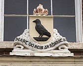 Raven on the coat of arms of County Dublin, Ireland.