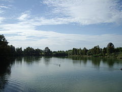 Final de la Dársena del Guadalquivir, en el Parque de San Jerónimo, en su frontera con el Parque del Alamillo.