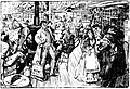 Image 32Fanciful drawing of a general store by Marguerite Martyn in the St. Louis Post-Dispatch on October 21, 1906. On the far left, a group of men share reading a newspaper. (from Newspaper)