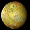 Galileo image of Io with eruption of Thor in the Northern hemisphere