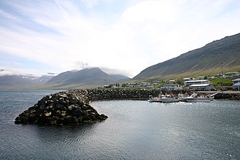 Porto di Þingeyri, nel fiordo di Dýrafjörður