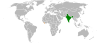 Location map for India and Liberia.