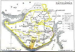 1855 map of Kathiawar