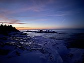 Icy Lake Superior shoreline