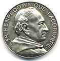 Henri Lacordaire pour l'école Albert-Le-Grand d'Arcueil, médaille en argent, 36 mm, avers.