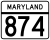 Maryland Route 874 marker