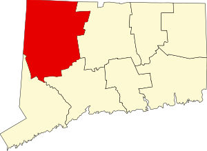 Map of Connecticut highlighting Litchfield County