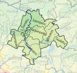 Map of Elderships in Marijampolė municipality