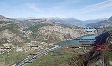 Vue du site de l'aménagement de Serre-Ponçon