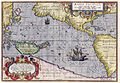 Image 46Maris Pacifici by Ortelius (1589). One of the first printed maps to show the Pacific Ocean (from Pacific Ocean)