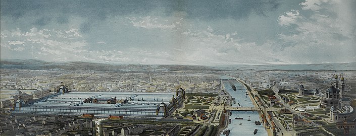 Aerial view of the Exposition Universelle of 1878