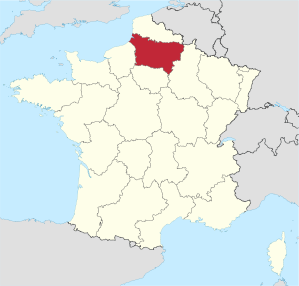 Lage der früheren Region Picardie in Frankreich