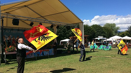 Lanceurs de drapeaux lors de la 11ème édition.