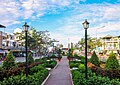 Central park in An Phu town, in An Phu district, An Giang, Vietnam.