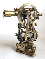 A theodolite of the transit type with six-inch circles, manufactured in Britain c. 1910 by Troughton & Simms