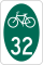 New York State Bicycle Route 32 marker