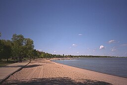 Strand vid Winnipegsjön, augusti 1994.