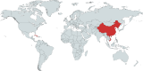 Map of countries that practice state atheism in 2016