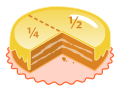 Image 32If '"`UNIQ--postMath-0000001E-QINU`"' of a cake is to be added to '"`UNIQ--postMath-0000001F-QINU`"' of a cake, the pieces need to be converted into comparable quantities, such as cake-eighths or cake-quarters. (from Fraction)