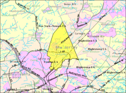 Census Bureau map of Lawrence Township, Mercer County, New Jersey