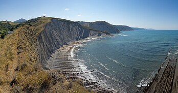 Falaise de flysch du géoparc de la côte basque entre Deba et Zumaia (Espagne). (définition réelle 8 563 × 4 500)