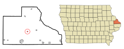 Location of Andrew, Iowa