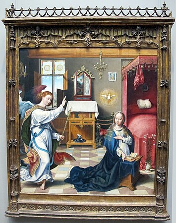 Annonciation, vers 1525, exemple de l'influence de Bruges, Metropolitan Museum of Art, New York.