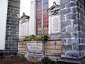 Familienbegräbnis Christian Gottlieb Ziller sowie der Kinder Moritz, Helene Mathilde Angelika, Pauline Henriette Antonie und Johanna Sophie auf dem Kirchhof Kaditz, Nordwand der Kirche