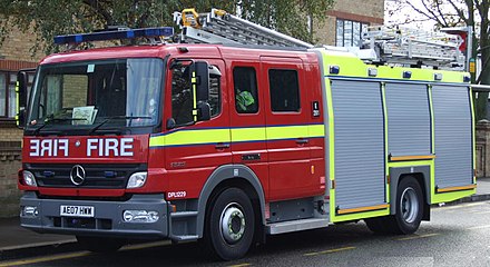 A fire engine from the London Fire Brigade, 2007